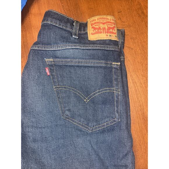 Levis Jeans Men 34x32 (31) Western Fit Denim Classic American Dark Blue 37681 - Picture 7 of 7